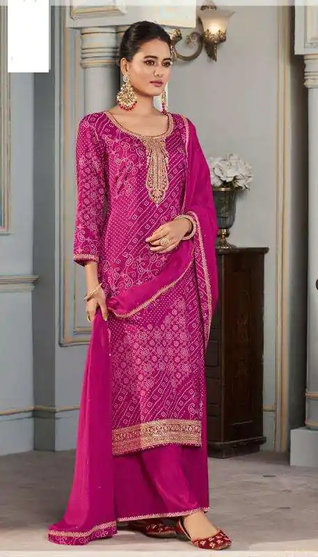 V 70531 Rani Pink Color Viscose Silk Sequence Work Digital Print Salwar Suit Casual, Wedding, Festive, Events . Expected Delivery  4-6 Working Days @2099/-      | Casual Suits, Jump Suits, Creative suits, Designer Suits, Palazzo Suits, Party Wear Suits, Patiala Suits, Salwar suit, Straight Suits