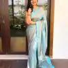 Superb Sky Blue Color Soft Lichi Silk Jacquard Work On All Over Saree