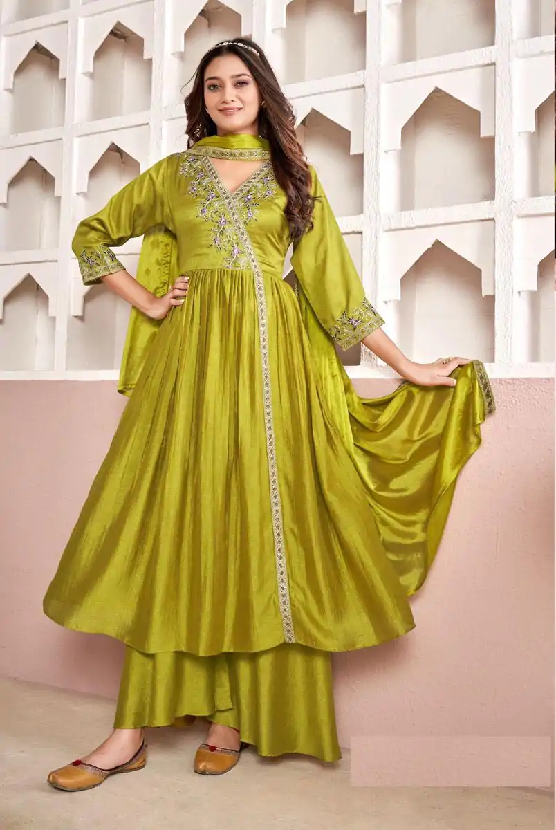 BE 316 Light Yellow Color Vichitra Silk Embroidery Work Salwar Suit Casual, Wedding, Festive, Events . Expected Delivery  4-6 Working Days @2299/- only      | Casual Suits, Jump Suits, Creative suits, Designer Suits, Palazzo Suits, Party Wear Suits, Patiala Suits, Salwar suit, Straight Suits