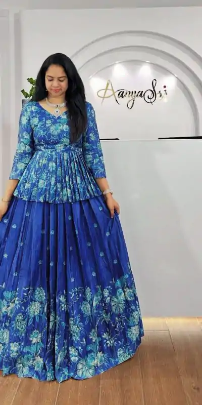 PC 506 Royal Blue Color Chinon Digital Print Lehenga Choli Casual, Wedding, Festive, Events . Expected Delivery  4-6 Working Days @2149/- only      | Creative Lehenga, Bollywood Lehenga, Designer Lehenga, Embroidered Lehenga, Lehenga, Party Wear Lehenga