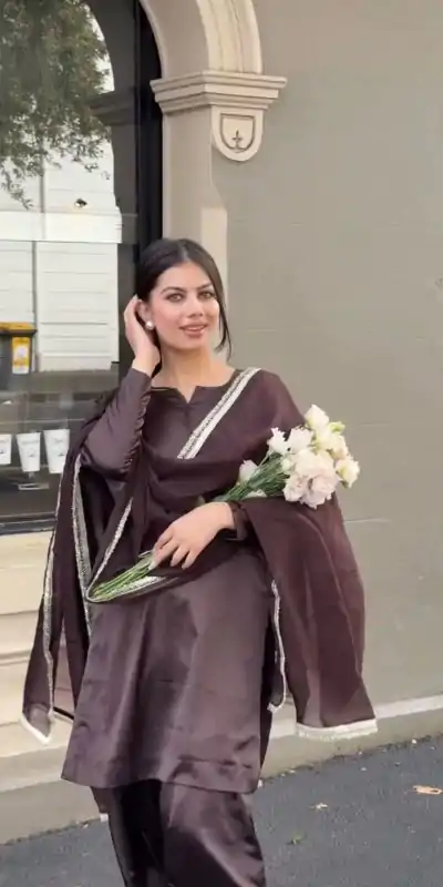 ZSR 3115 Wine Color Japan Satin With Full Sleeve Salwar Suit Casual, Wedding, Festive, Events . Expected Delivery  4-6 Working Days @1799/- only      | Casual Suits, Jump Suits, Creative suits, Designer Suits, Palazzo Suits, Party Wear Suits, Patiala Suits, Salwar suit, Straight Suits