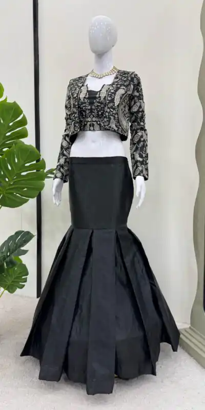 RTC 6488 Black Color Tapeta Silk Thread With Sequence Lehenga Choli Casual, Wedding, Party, Festive, Events Etc.4-6 Working Days @2149/- Only | Bollywood Lehenga, Creative Lehenga, Designer Lehenga, Embroidered Lehenga, Lehenga, Party Wear Lehenga