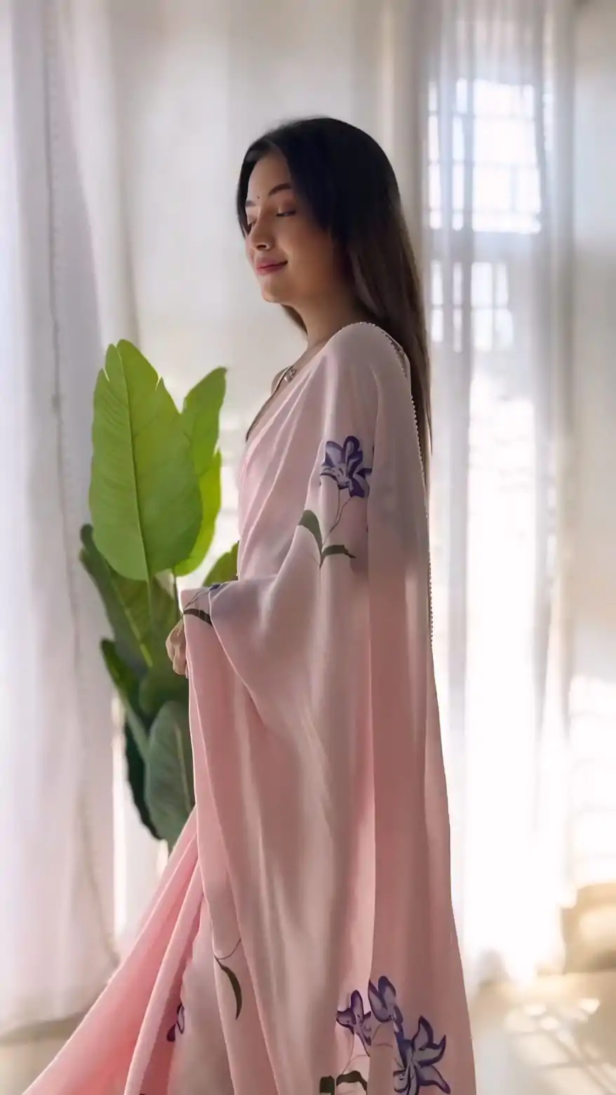 SC 408 Pink Color Pure Soft Georgette Silk Pari Work Saree Casual, Wedding, Festive, Events . Expected Delivery  4-6 Working Days @1599/- only                                                                                                                                           | Embroidered Sarees, Bollywood Sarees, Creative Sarees, Designer Sarees, Ethnic Saree, Modern Digital sarees, Party Wear Sarees, Sarees