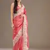 BT 1265 Peach Color Gold Crush Sequins Work Fancy Border Saree Casual, Wedding, Festive, Events . Expected Delivery  4-6 Working Days @2249/- only                                                                                                                                           | Embroidered Sarees, Bollywood Sarees, Creative Sarees, Designer Sarees, Ethnic Saree, Modern Digital sarees, Party Wear Sarees, Sarees