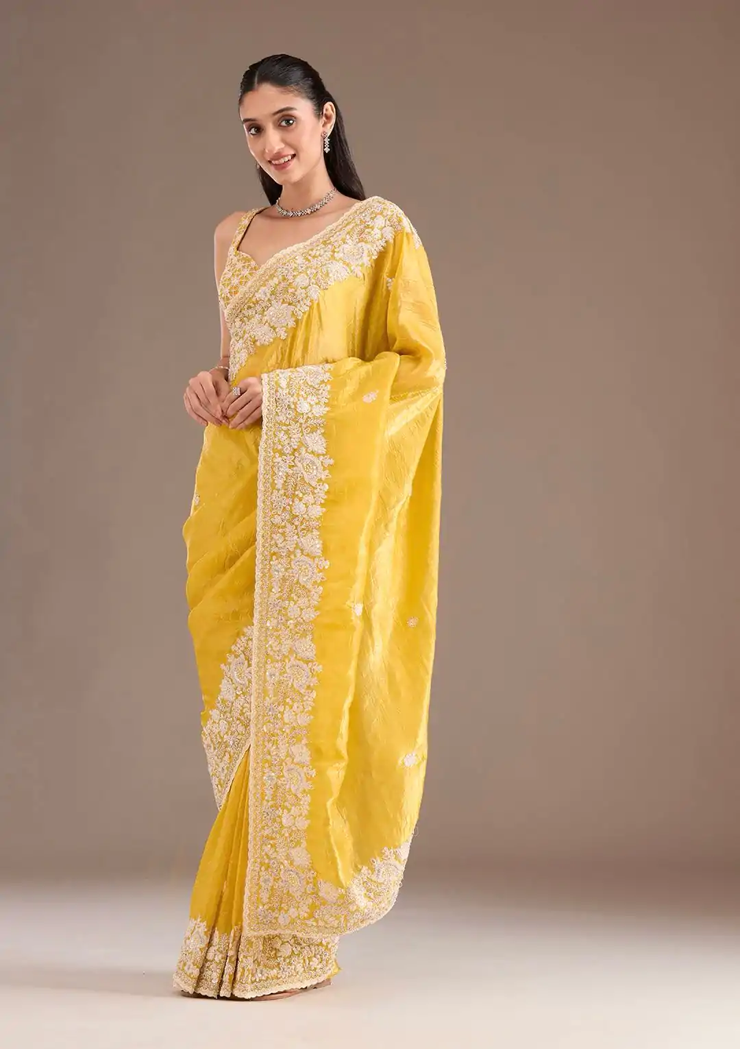 BT 1265 Yellow Color Gold Crush Sequins Work Fancy Border Saree Casual, Wedding, Festive, Events . Expected Delivery  4-6 Working Days @2249/- only                                                                                                                                           | Embroidered Sarees, Bollywood Sarees, Creative Sarees, Designer Sarees, Ethnic Saree, Modern Digital sarees, Party Wear Sarees, Sarees