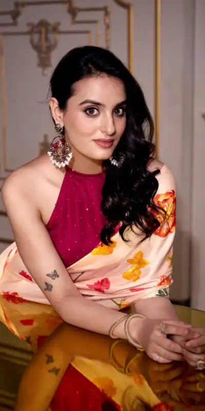 YNF 7026 Cream Color Satin Silk Printed Saree Casual, Wedding, Festive, Events . Expected Delivery  4-6 Working Days @1599/- only                                                                                                                                           | Creative Sarees, Embroidered Sarees, Bollywood Sarees, Designer Sarees, Ethnic Saree, Modern Digital sarees, Party Wear Sarees, Sarees