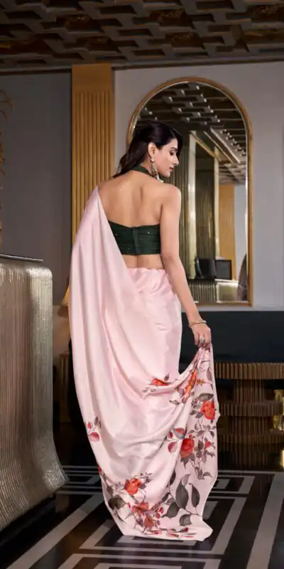 YNF 7026 White Color Satin Silk Printed Saree Casual, Wedding, Festive, Events . Expected Delivery  4-6 Working Days @1599/- only                                                                                                                                           | Creative Sarees, Embroidered Sarees, Bollywood Sarees, Designer Sarees, Ethnic Saree, Modern Digital sarees, Party Wear Sarees, Sarees