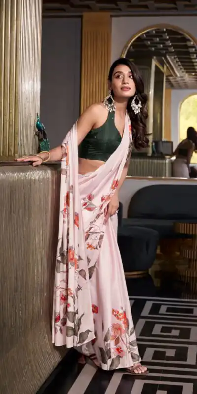 YNF 7026 White Color Satin Silk Printed Saree Casual, Wedding, Festive, Events . Expected Delivery  4-6 Working Days @1599/- only                                                                                                                                           | Creative Sarees, Embroidered Sarees, Bollywood Sarees, Designer Sarees, Ethnic Saree, Modern Digital sarees, Party Wear Sarees, Sarees