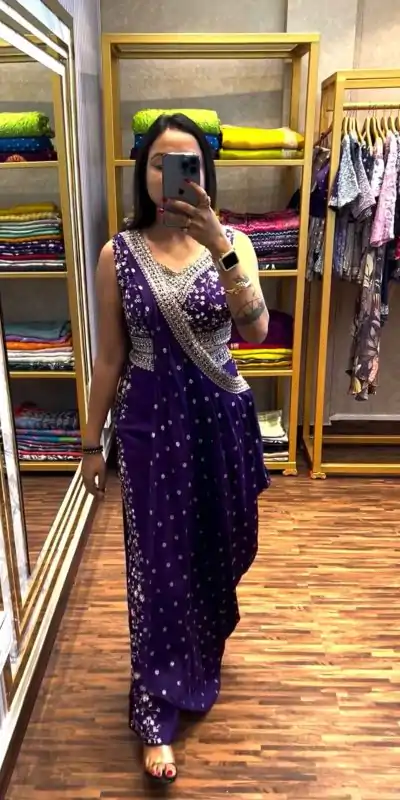 ST 1089 Purple Color Chinon Embroidery Work Salwar Suit Casual, Wedding, Festive, Events . Expected Delivery  4-6 Working Days @1999/- only      | Casual Suits, Jump Suits, Creative suits, Designer Suits, Palazzo Suits, Party Wear Suits, Patiala Suits, Salwar suit, Straight Suits