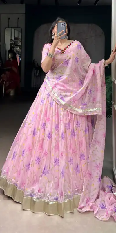 LNB 1716 Baby Pink Color Tabby Silk Floral Print Embossed Design Lace Lehenga Choli Wedding, Party, Festive, Events Etc. Delivery 4-6 Working Days Rs 2499 | Creative Lehenga, Bollywood Lehenga, Designer Lehenga, Embroidered Lehenga, Lehenga, Party Wear Lehenga