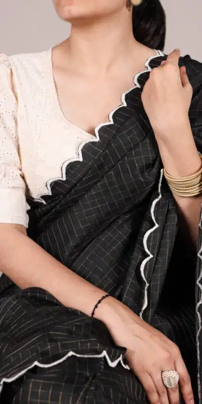 YNF 7105 Black Color Gadhawal Chex Arca Work Saree Casual, Wedding, Festive, Events . Expected Delivery  4-6 Working Days @1599/- only                                                                                | Embroidered Sarees, Bollywood Sarees, Creative Sarees, Designer Sarees, Ethnic Saree, Modern Digital sarees, Party Wear Sarees, Sarees