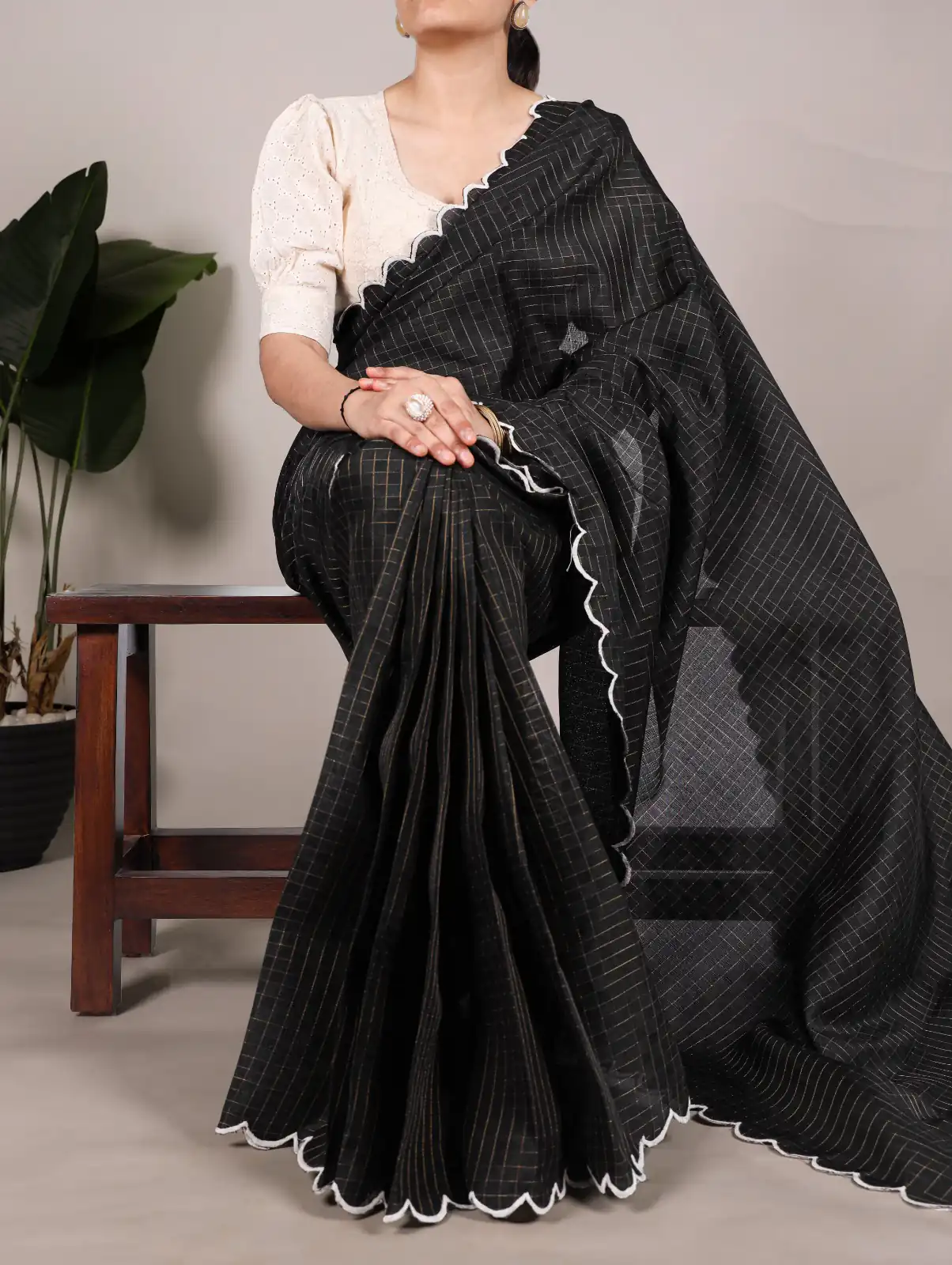 YNF 7105 Black Color Gadhawal Chex Arca Work Saree Casual, Wedding, Festive, Events . Expected Delivery  4-6 Working Days @1599/- only                                                                                | Embroidered Sarees, Bollywood Sarees, Creative Sarees, Designer Sarees, Ethnic Saree, Modern Digital sarees, Party Wear Sarees, Sarees