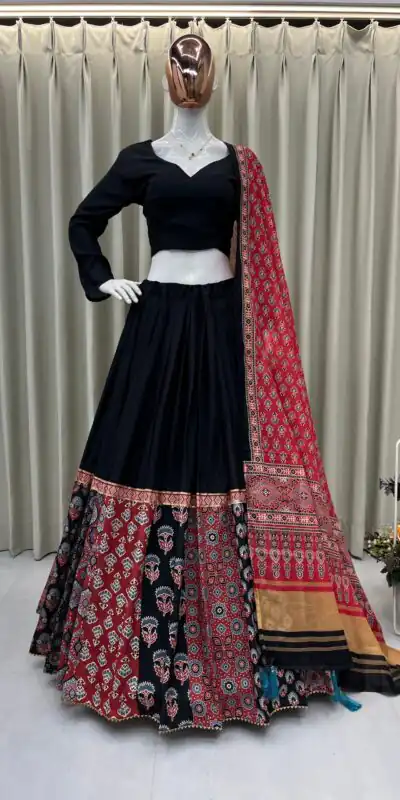 BE 389 Black Color Polyester Rayon With Print Lehenga Choli Wedding, Party, Festive, Events Etc. Delivery 4-6 Working Days Rs 1999 | Creative Lehenga, Bollywood Lehenga, Designer Lehenga, Embroidered Lehenga, Lehenga, Party Wear Lehenga