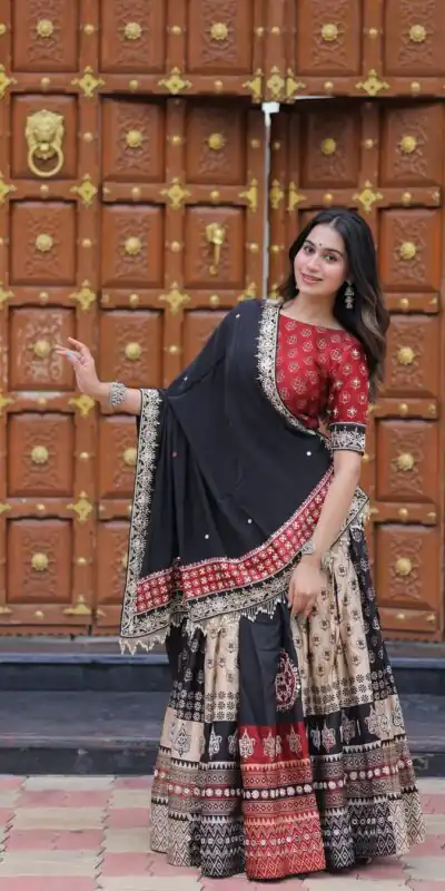 LG 645 Black Color Printed Polly Reyon Lehenga Choli Wedding, Party, Festive, Events Etc. Delivery 4-6 Working Days Rs 1999 | Creative Lehenga, Bollywood Lehenga, Designer Lehenga, Embroidered Lehenga, Lehenga, Party Wear Lehenga