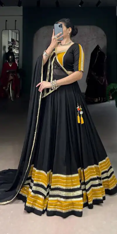 LNB 1621 Black Color Rayon Sequins Lace With Gota Patti Lace Touch Up Lehenga Choli Wedding, Party, Festive, Events Etc. Delivery 4-6 Working Days Rs 4399 | Creative Lehenga, Bollywood Lehenga, Designer Lehenga, Embroidered Lehenga, Lehenga, Party Wear Lehenga