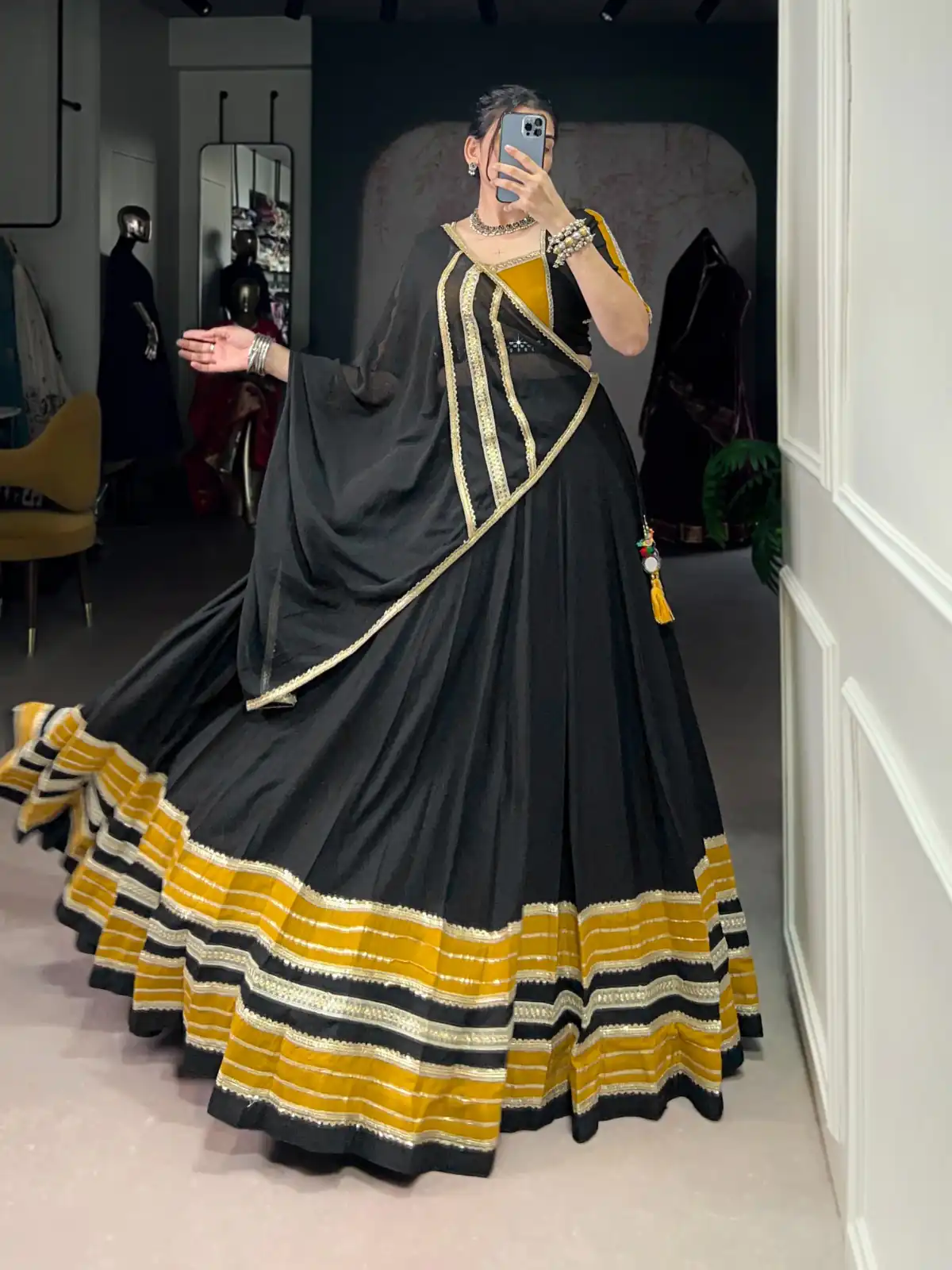 LNB 1621 Black Color Rayon Sequins Lace With Gota Patti Lace Touch Up Lehenga Choli Wedding, Party, Festive, Events Etc. Delivery 4-6 Working Days Rs 4399 | Creative Lehenga, Bollywood Lehenga, Designer Lehenga, Embroidered Lehenga, Lehenga, Party Wear Lehenga