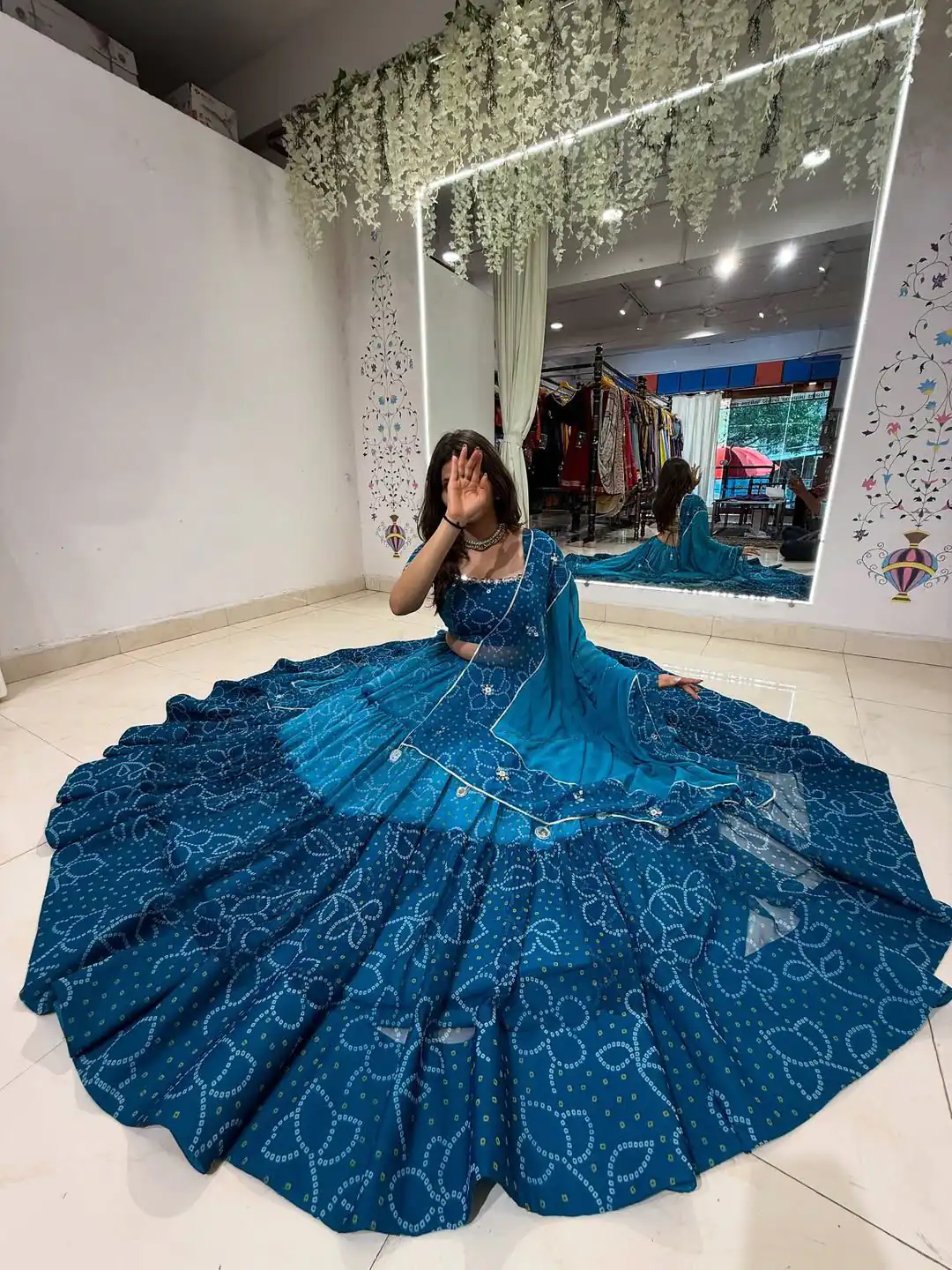 LG 647 Blue Color Printed Georgette Real Mirror Work Lehenga Choli Wedding, Party, Festive, Events Etc. Delivery 4-6 Working Days Rs 2099 | Creative Lehenga, Bollywood Lehenga, Designer Lehenga, Embroidered Lehenga, Lehenga, Party Wear Lehenga