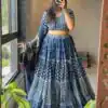 BE 389 Blue Color Polyester Rayon With Print Lehenga Choli Wedding, Party, Festive, Events Etc. Delivery 4-6 Working Days Rs 1999 | Creative Lehenga, Bollywood Lehenga, Designer Lehenga, Embroidered Lehenga, Lehenga, Party Wear Lehenga