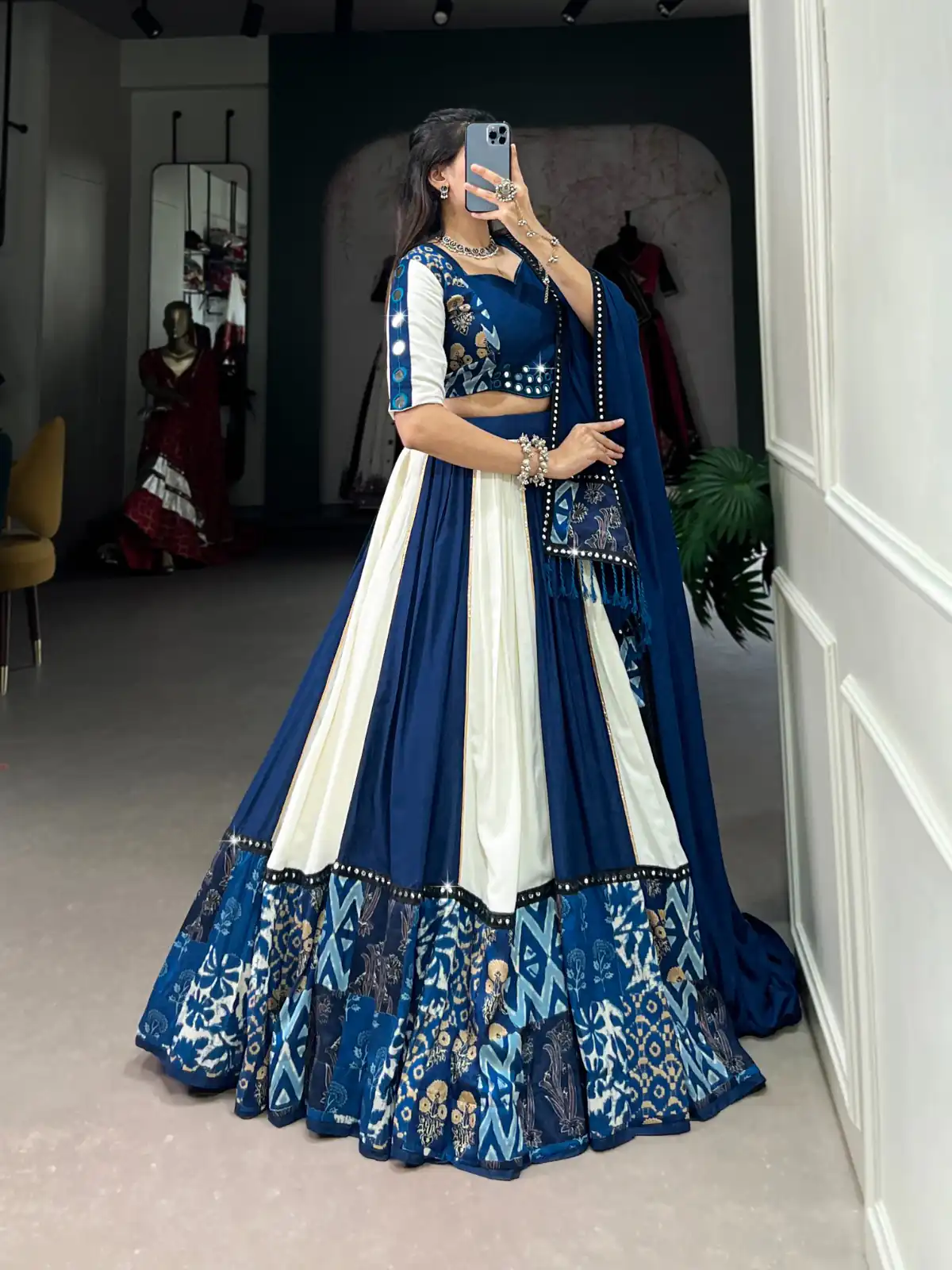 LNB 1714 Blue Color Pure Rayon Plain Printed With Paper Mirror Work Lehenga Choli Wedding, Party, Festive, Events Etc. Delivery 4-6 Working Days Rs 3599 | Creative Lehenga, Bollywood Lehenga, Designer Lehenga, Embroidered Lehenga, Lehenga, Party Wear Lehenga