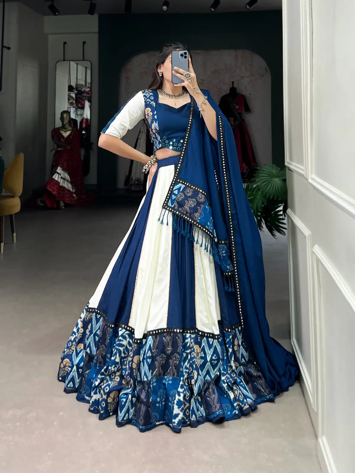 LNB 1714 Blue Color Pure Rayon Plain Printed With Paper Mirror Work Lehenga Choli Wedding, Party, Festive, Events Etc. Delivery 4-6 Working Days Rs 3599 | Creative Lehenga, Bollywood Lehenga, Designer Lehenga, Embroidered Lehenga, Lehenga, Party Wear Lehenga