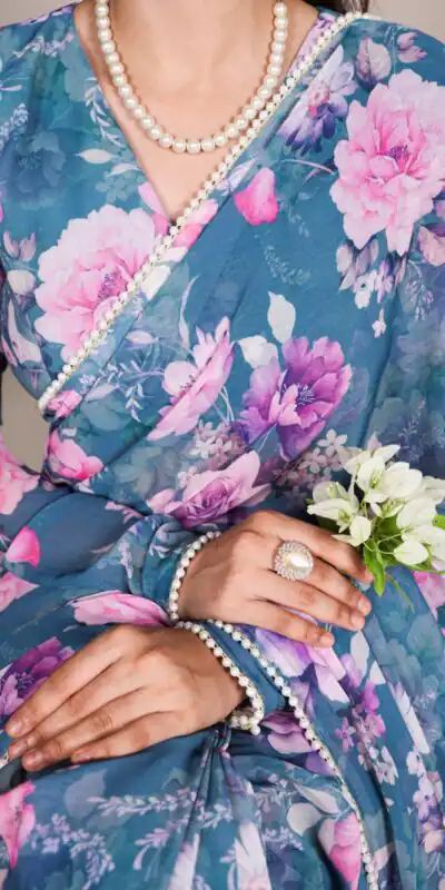 YNF 7010 Blue Color Weightless Marbal Floral Printed Pearl Lace Saree Casual, Wedding, Festive, Events . Expected Delivery  4-6 Working Days @1599/- only                                                                                | Embroidered Sarees, Bollywood Sarees, Creative Sarees, Designer Sarees, Ethnic Saree, Modern Digital sarees, Party Wear Sarees, Sarees