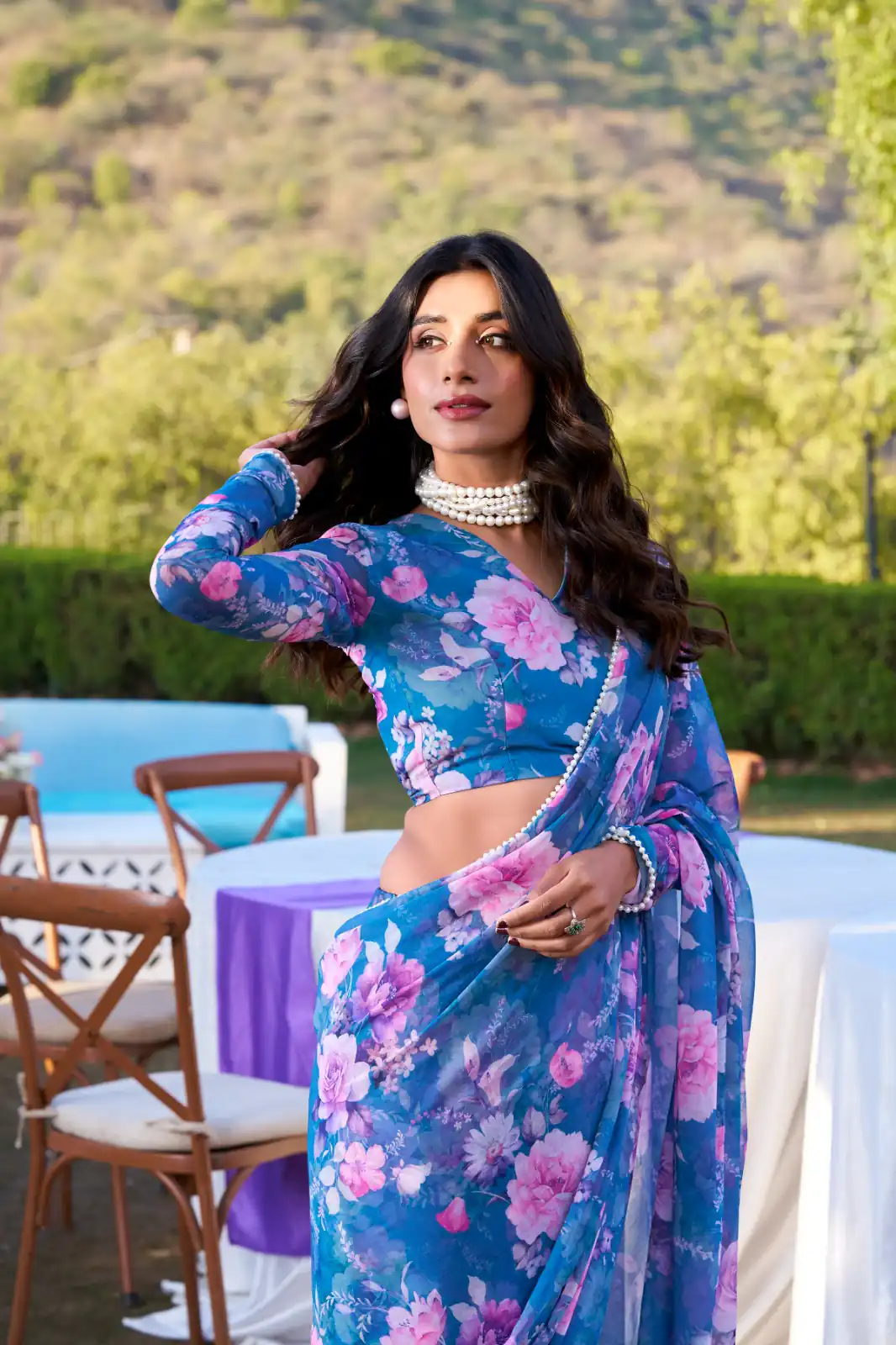 YNF 7010 Blue Color Weightless Marbal Floral Printed Pearl Lace Saree Casual, Wedding, Festive, Events . Expected Delivery  4-6 Working Days @1599/- only                                                                                | Embroidered Sarees, Bollywood Sarees, Creative Sarees, Designer Sarees, Ethnic Saree, Modern Digital sarees, Party Wear Sarees, Sarees