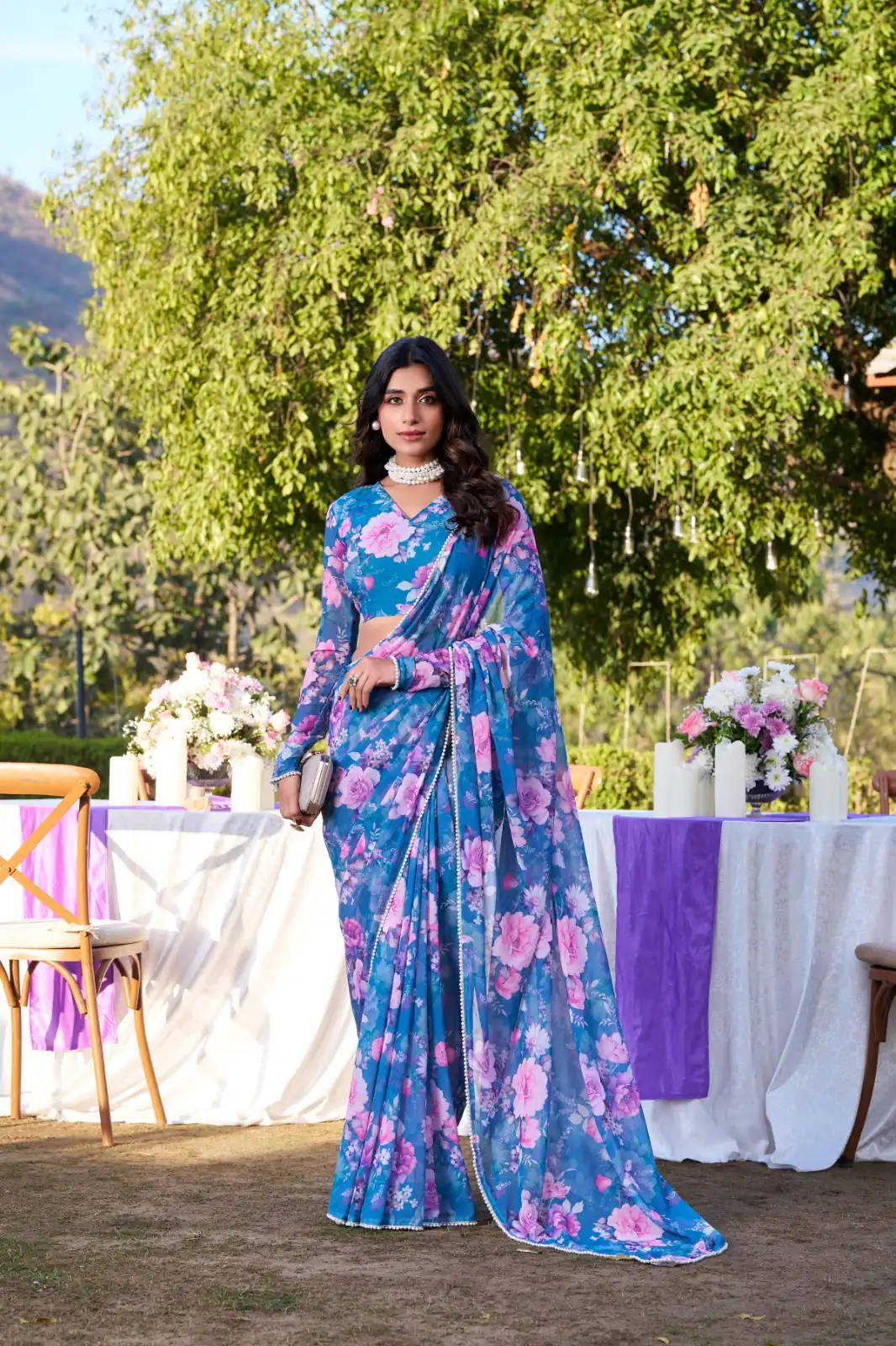 YNF 7010 Blue Color Weightless Marbal Floral Printed Pearl Lace Saree Casual, Wedding, Festive, Events . Expected Delivery  4-6 Working Days @1599/- only                                                                                | Embroidered Sarees, Bollywood Sarees, Creative Sarees, Designer Sarees, Ethnic Saree, Modern Digital sarees, Party Wear Sarees, Sarees