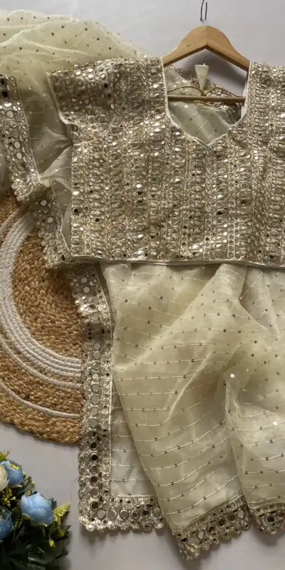 DF 3416 Grey Color Organza 5 Mm Sequins Work Saree Casual, Wedding, Festive, Events . Expected Delivery  4-6 Working Days @1949/- only                                                                                | Embroidered Sarees, Bollywood Sarees, Creative Sarees, Designer Sarees, Ethnic Saree, Modern Digital sarees, Party Wear Sarees, Sarees