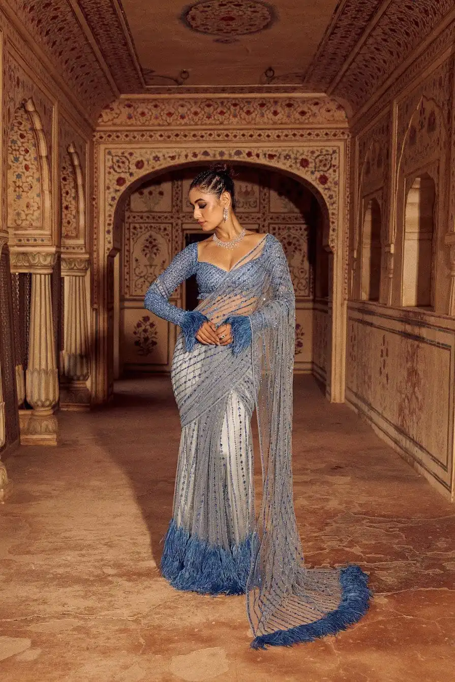 DF 3446 Firozi Color Mono Net 5mm Multy & Sequins Embroidery Work Saree Casual, Wedding, Festive, Events . Expected Delivery  4-6 Working Days @1759/- only                                                                                | Embroidered Sarees, Bollywood Sarees, Creative Sarees, Designer Sarees, Ethnic Saree, Modern Digital sarees, Party Wear Sarees, Sarees