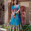 LNB 1236 Firozi Color Tasar Silk Kalamkari Print With Foil Work Lehenga Choli Wedding, Party, Festive, Events Etc. Delivery 4-6 Working Days Rs 2449 | Creative Lehenga, Bollywood Lehenga, Designer Lehenga, Embroidered Lehenga, Lehenga, Party Wear Lehenga