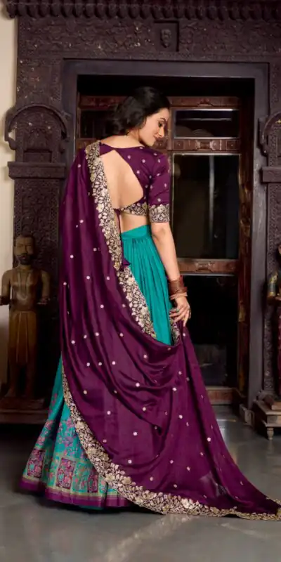 LNB 1238 Firozi Color Tasar Silk Printed With Foil Work Lehenga Choli Festive Party Wedding, Events etc. Delivery 4-6 Working Days @2999/- | Creative Lehenga, Bollywood Lehenga, Designer Lehenga, Embroidered Lehenga, Lehenga, Party Wear Lehenga