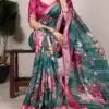 YNF 7015 Firozi Color Tussar Silk With Viscose Border Printed Saree Casual, Wedding, Festive, Events . Expected Delivery  4-6 Working Days @1699/- only                                                                                | Embroidered Sarees, Bollywood Sarees, Creative Sarees, Designer Sarees, Ethnic Saree, Modern Digital sarees, Party Wear Sarees, Sarees
