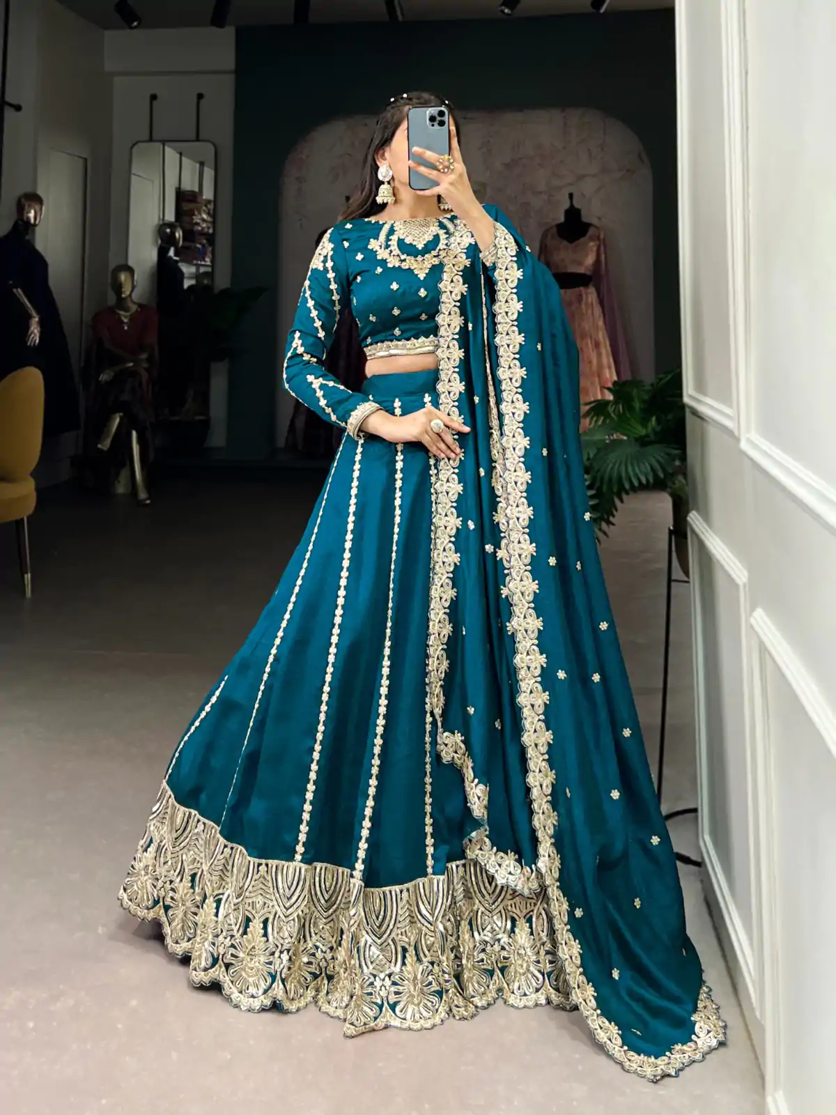 LNB 1418 Firozi Color Vichitra Silk Sequins and Thread Embroidery Work Lehenga Choli Wedding, Party, Festive, Events Etc. Delivery 4-6 Working Days Rs 2999 | Bollywood Lehenga, Creative Lehenga, Designer Lehenga, Embroidered Lehenga, Lehenga, Party Wear Lehenga