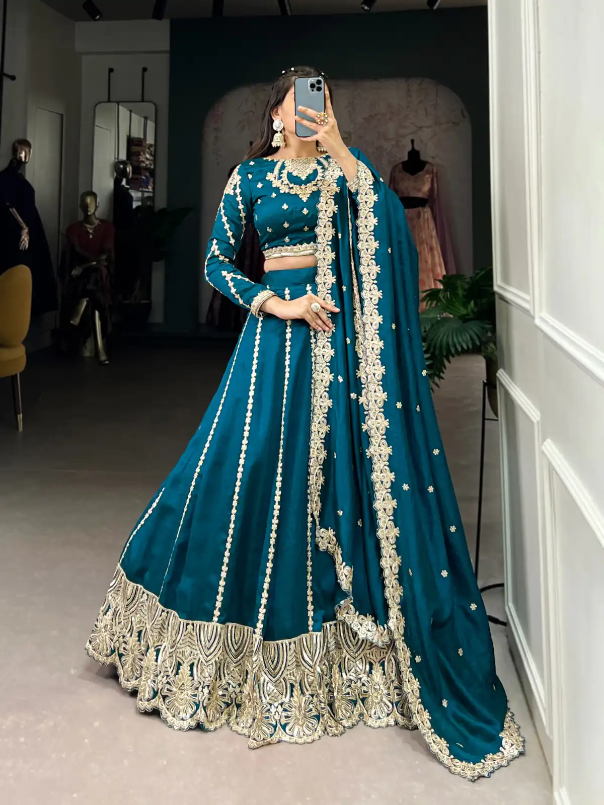 LNB 1418 Firozi Color Vichitra Silk Sequins and Thread Embroidery Work Lehenga Choli Wedding, Party, Festive, Events Etc. Delivery 4-6 Working Days Rs 2999 | Bollywood Lehenga, Creative Lehenga, Designer Lehenga, Embroidered Lehenga, Lehenga, Party Wear Lehenga