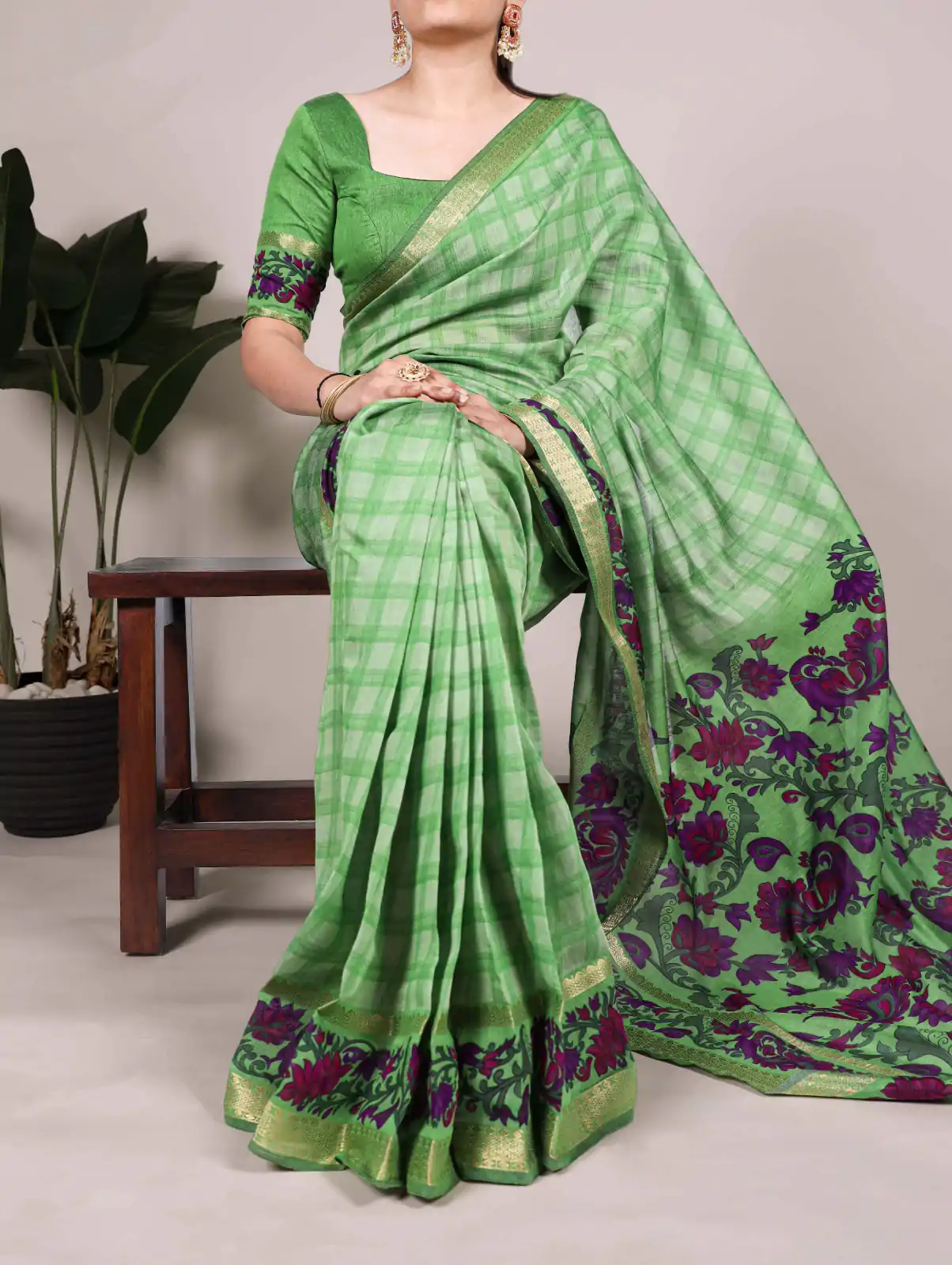 YNF 7035 Green Color Polyester Chanderi Printed Zari Weaving Work Saree Casual, Wedding, Festive, Events . Expected Delivery  4-6 Working Days @1549/- only                                                                                | Embroidered Sarees, Bollywood Sarees, Creative Sarees, Designer Sarees, Ethnic Saree, Modern Digital sarees, Party Wear Sarees, Sarees