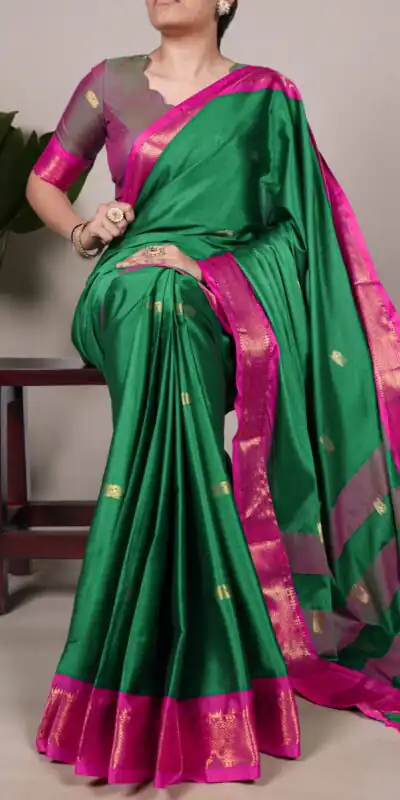 YNF 7406 Green Color Cotton Silk Weaving Work Paithani Concept Saree Casual, Wedding, Festive, Events . Expected Delivery  4-6 Working Days @1449/- only                                                                                | Embroidered Sarees, Bollywood Sarees, Creative Sarees, Designer Sarees, Ethnic Saree, Modern Digital sarees, Party Wear Sarees, Sarees