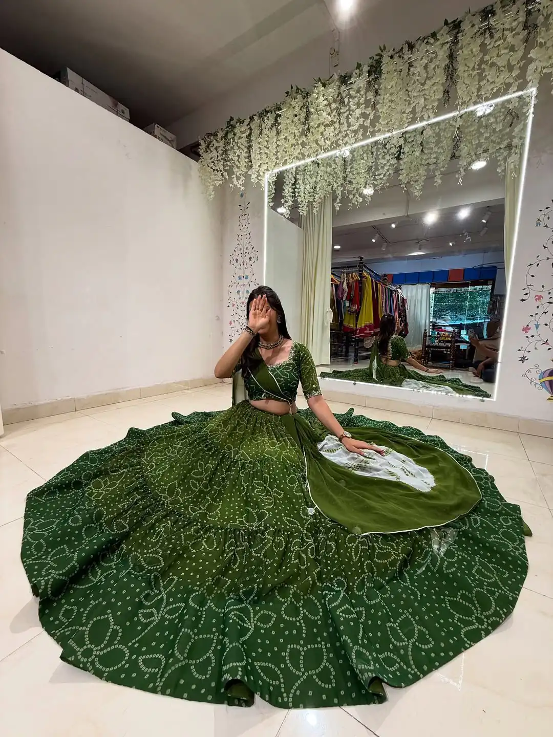 LG 647 Green Color Printed Georgette Real Mirror Work Lehenga Choli Wedding, Party, Festive, Events Etc. Delivery 4-6 Working Days Rs 2099 | Creative Lehenga, Bollywood Lehenga, Designer Lehenga, Embroidered Lehenga, Lehenga, Party Wear Lehenga