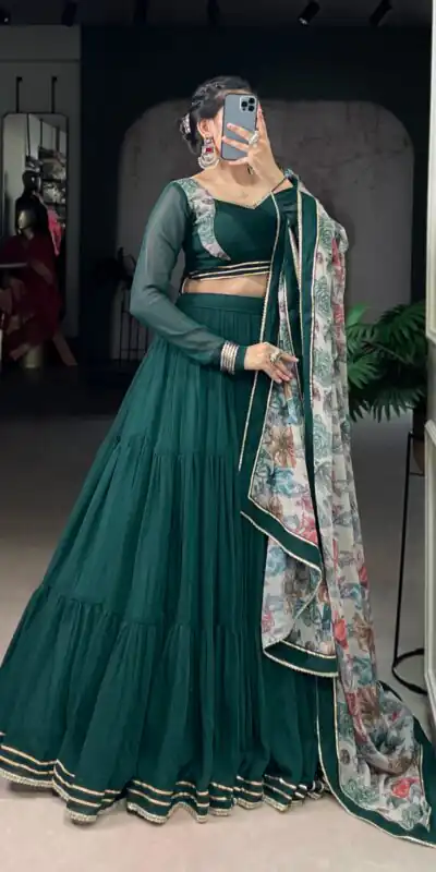 LNB 1710 Green Color Marble Lace Touch Up Canvas Lehenga Choli Wedding, Party, Festive, Events Etc. Delivery 4-6 Working Days Rs 3099 | Creative Lehenga, Bollywood Lehenga, Designer Lehenga, Embroidered Lehenga, Lehenga, Party Wear Lehenga