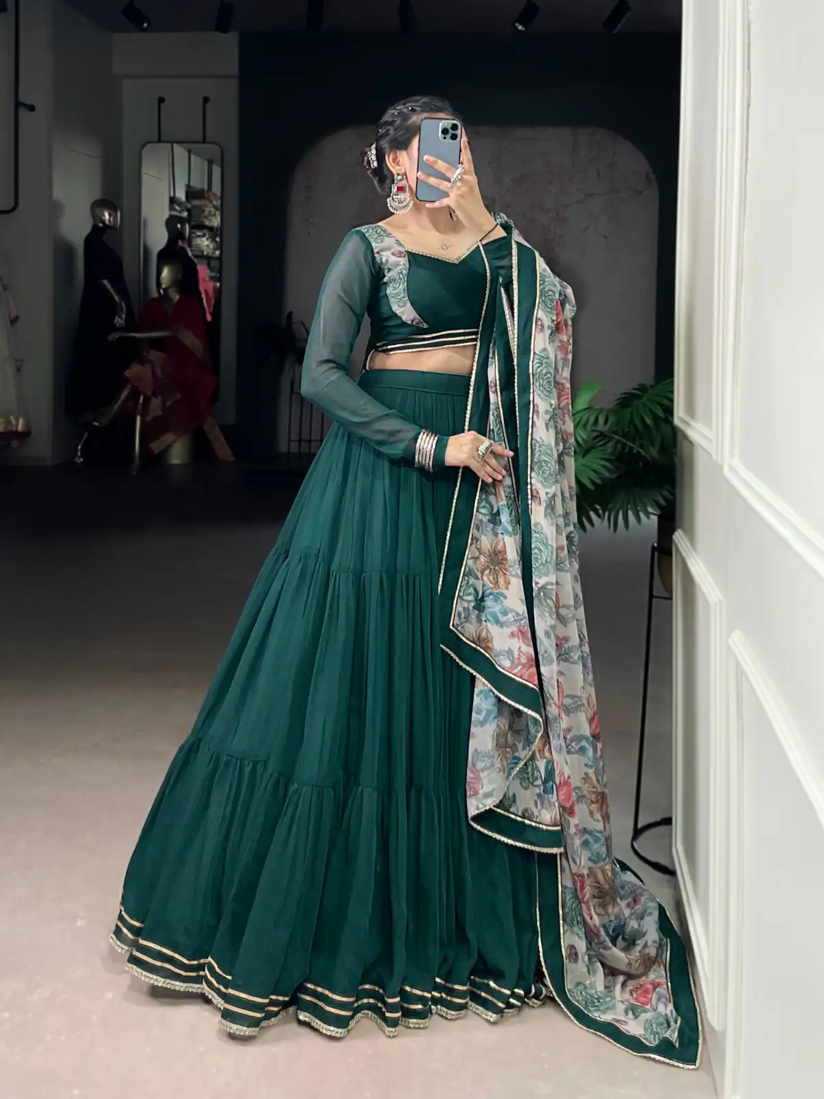 LNB 1710 Green Color Marble Lace Touch Up Canvas Lehenga Choli Wedding, Party, Festive, Events Etc. Delivery 4-6 Working Days Rs 3099 | Creative Lehenga, Bollywood Lehenga, Designer Lehenga, Embroidered Lehenga, Lehenga, Party Wear Lehenga