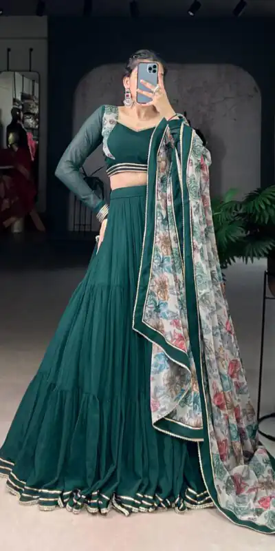 LNB 1710 Green Color Marble Lace Touch Up Canvas Lehenga Choli Wedding, Party, Festive, Events Etc. Delivery 4-6 Working Days Rs 3099 | Creative Lehenga, Bollywood Lehenga, Designer Lehenga, Embroidered Lehenga, Lehenga, Party Wear Lehenga
