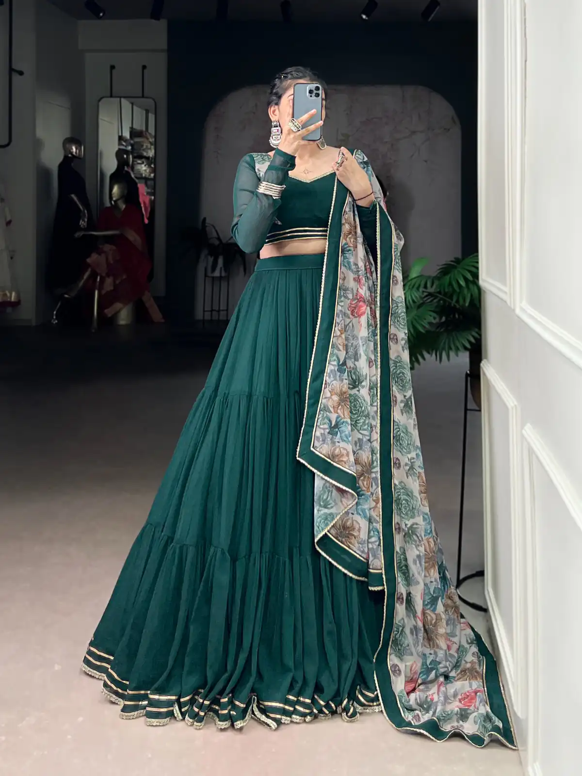 LNB 1710 Green Color Marble Lace Touch Up Canvas Lehenga Choli Wedding, Party, Festive, Events Etc. Delivery 4-6 Working Days Rs 3099 | Creative Lehenga, Bollywood Lehenga, Designer Lehenga, Embroidered Lehenga, Lehenga, Party Wear Lehenga