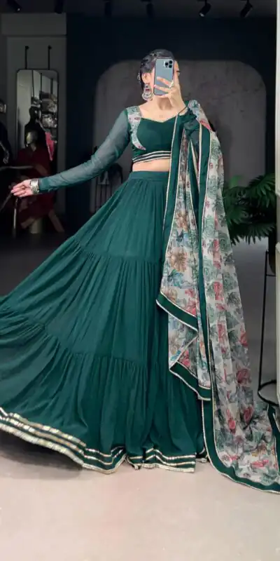 LNB 1710 Green Color Marble Lace Touch Up Canvas Lehenga Choli Wedding, Party, Festive, Events Etc. Delivery 4-6 Working Days Rs 3099 | Creative Lehenga, Bollywood Lehenga, Designer Lehenga, Embroidered Lehenga, Lehenga, Party Wear Lehenga