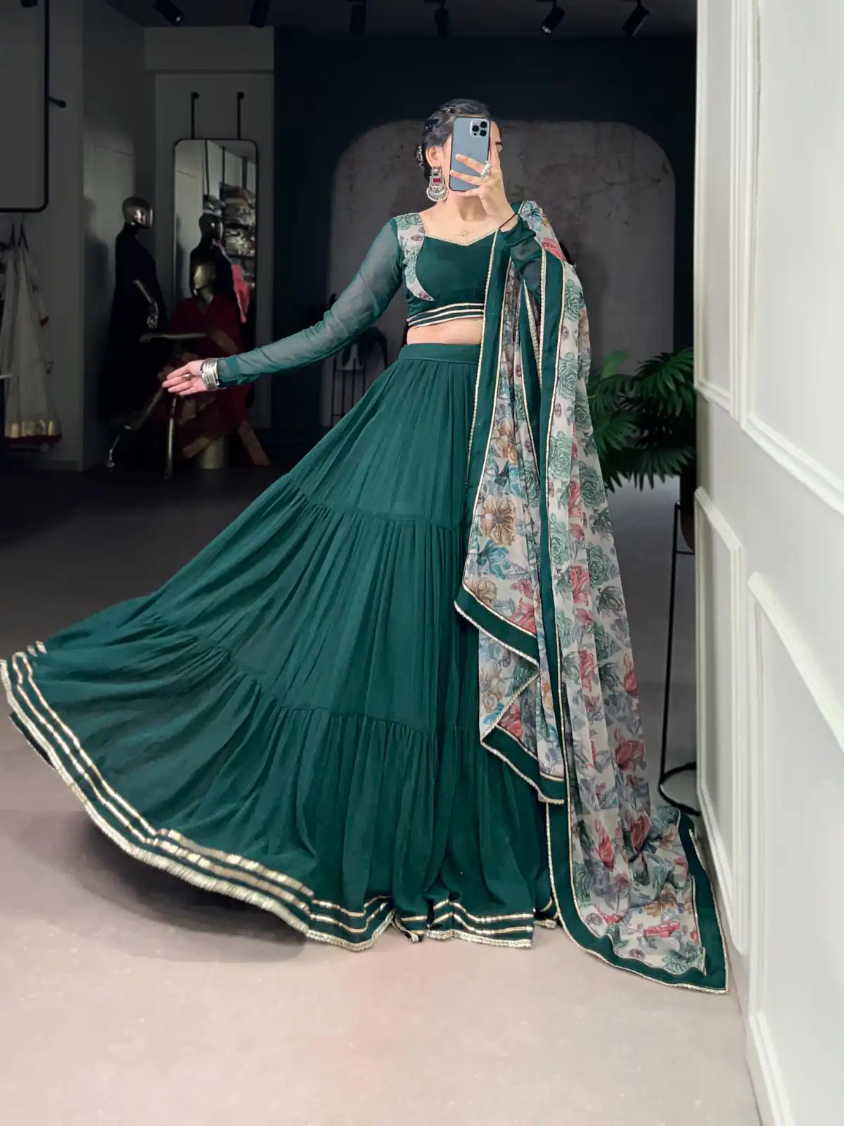 LNB 1710 Green Color Marble Lace Touch Up Canvas Lehenga Choli Wedding, Party, Festive, Events Etc. Delivery 4-6 Working Days Rs 3099 | Creative Lehenga, Bollywood Lehenga, Designer Lehenga, Embroidered Lehenga, Lehenga, Party Wear Lehenga