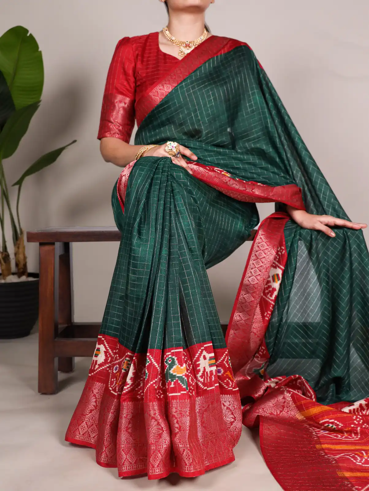 YNF 7029 Green Color Tussar Chex Patola Print Weaving Work Border Saree Casual, Wedding, Festive, Events . Expected Delivery  4-6 Working Days @1499/- only                                | Embroidered Sarees, Bollywood Sarees, Creative Sarees, Designer Sarees, Ethnic Saree, Modern Digital sarees, Party Wear Sarees, Sarees