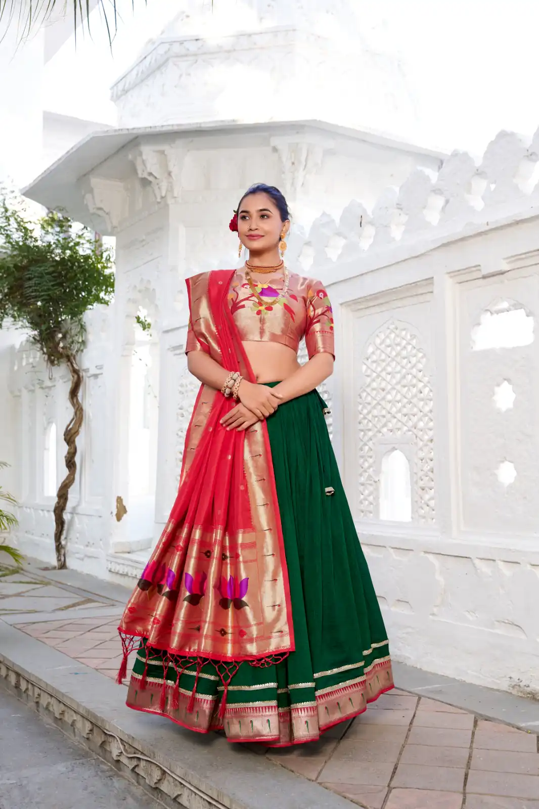 LNB 2016 Green Color Vichitra Silk Plain with Paithni lace border Lehenga Choli Wedding, Party, Festive, Events Etc. Delivery 4-6 Working Days Rs 2999 | Creative Lehenga, Bollywood Lehenga, Designer Lehenga, Embroidered Lehenga, Lehenga, Party Wear Lehenga