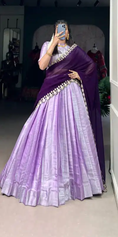 LNB 2013 Lavender Color Jacquard Silk weaving work Lehenga Choli Wedding, Party, Festive, Events Etc. Delivery 4-6 Working Days Rs 2999 | Creative Lehenga, Bollywood Lehenga, Designer Lehenga, Embroidered Lehenga, Lehenga, Party Wear Lehenga