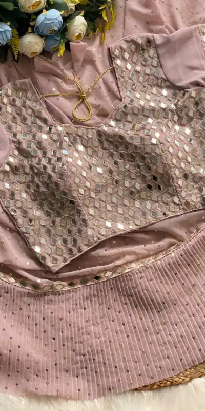 DF 3455 Light Peach Color Faux Georgette Embroidery Sequins Work Saree Casual, Wedding, Festive, Events . Expected Delivery  4-6 Working Days @1999/- only                                                                                | Embroidered Sarees, Bollywood Sarees, Creative Sarees, Designer Sarees, Ethnic Saree, Modern Digital sarees, Party Wear Sarees, Sarees