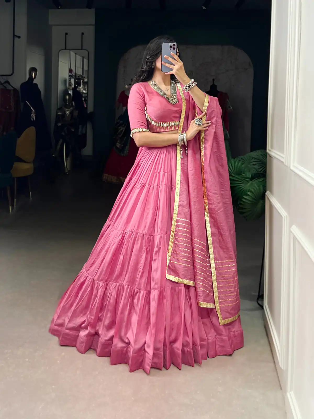 LNB 1609 Light Pink Color Pure Chanderi Plain Lehenga Choli Wedding, Party, Festive, Events Etc. Delivery 4-6 Working Days Rs 2999 | Creative Lehenga, Bollywood Lehenga, Designer Lehenga, Embroidered Lehenga, Lehenga, Party Wear Lehenga