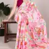 YNF 7017 Light Pink Color Dull Satin Floral Printed Saree Casual, Wedding, Festive, Events . Expected Delivery  4-6 Working Days @1499/- only                                                                                | Embroidered Sarees, Bollywood Sarees, Creative Sarees, Designer Sarees, Ethnic Saree, Modern Digital sarees, Party Wear Sarees, Sarees