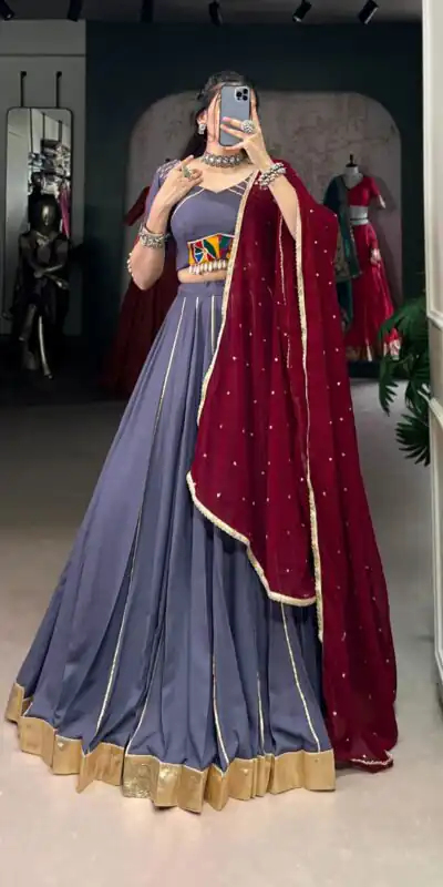 LNB 1655 Light Purple Color Pure Rayon Embossed Design Gotta Patti Lace Lehenga Choli Wedding, Party, Festive, Events Etc. Delivery 4-6 Working Days Rs 2799 | Creative Lehenga, Bollywood Lehenga, Designer Lehenga, Embroidered Lehenga, Lehenga, Party Wear Lehenga